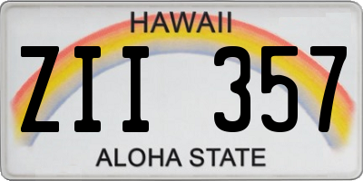 HI license plate ZII357