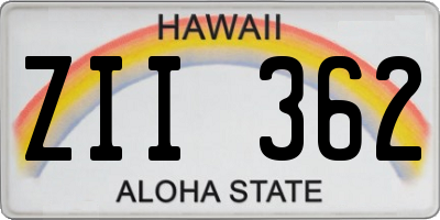 HI license plate ZII362