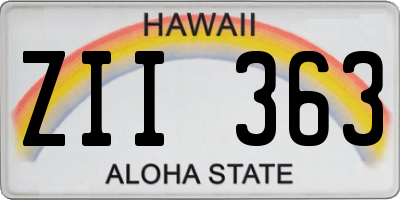HI license plate ZII363