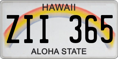 HI license plate ZII365