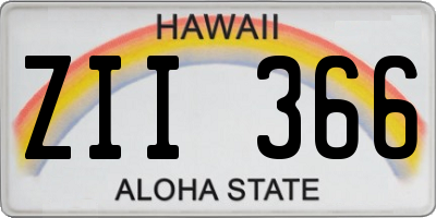 HI license plate ZII366