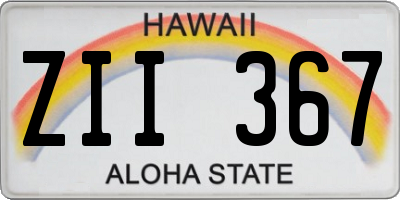 HI license plate ZII367