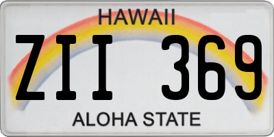 HI license plate ZII369
