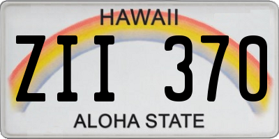 HI license plate ZII370