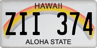 HI license plate ZII374