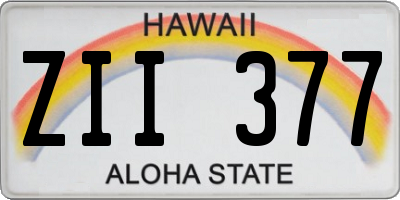 HI license plate ZII377
