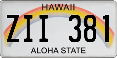 HI license plate ZII381