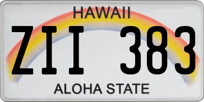 HI license plate ZII383