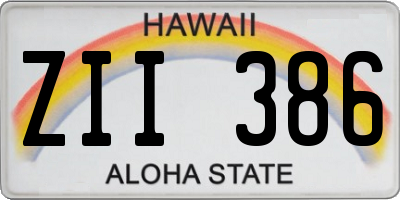 HI license plate ZII386