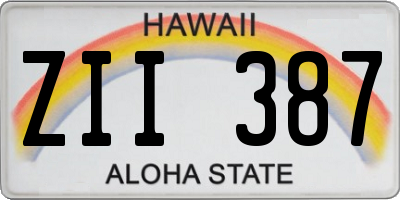 HI license plate ZII387