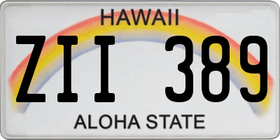 HI license plate ZII389
