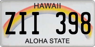 HI license plate ZII398
