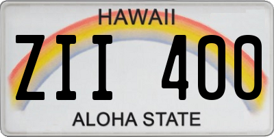 HI license plate ZII400