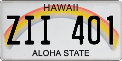HI license plate ZII401