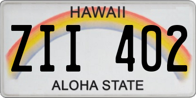 HI license plate ZII402