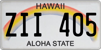 HI license plate ZII405