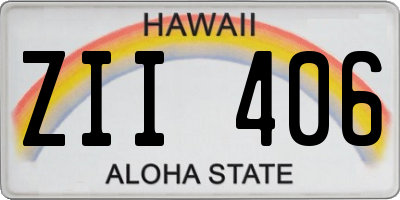 HI license plate ZII406