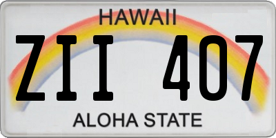HI license plate ZII407