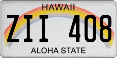 HI license plate ZII408