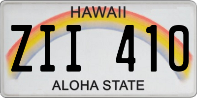 HI license plate ZII410