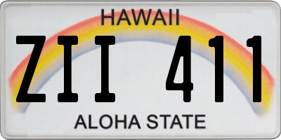 HI license plate ZII411