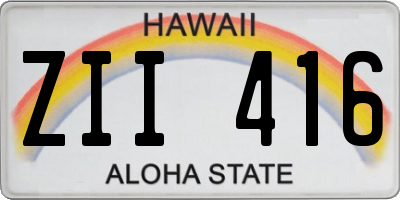 HI license plate ZII416
