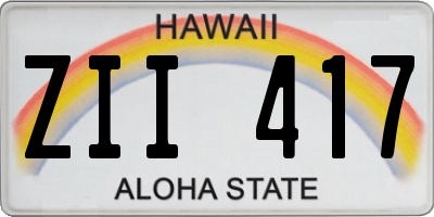 HI license plate ZII417