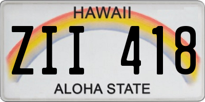 HI license plate ZII418