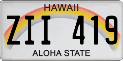 HI license plate ZII419