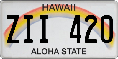 HI license plate ZII420