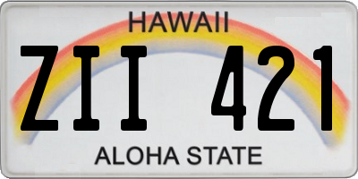 HI license plate ZII421