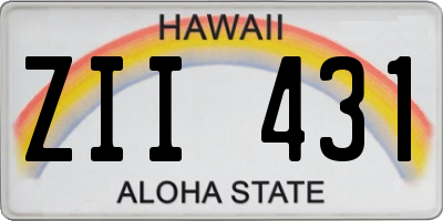 HI license plate ZII431