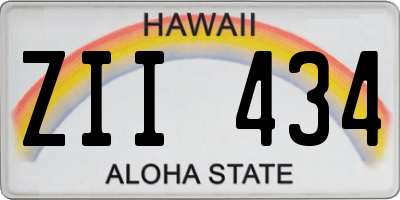 HI license plate ZII434