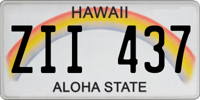 HI license plate ZII437