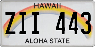 HI license plate ZII443