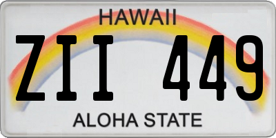 HI license plate ZII449