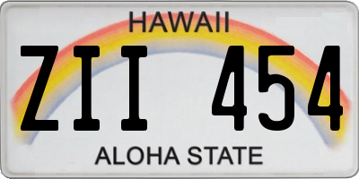 HI license plate ZII454