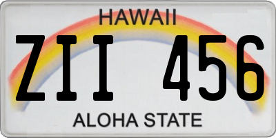 HI license plate ZII456