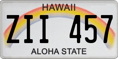 HI license plate ZII457