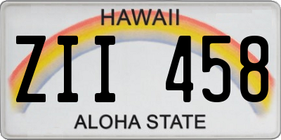 HI license plate ZII458