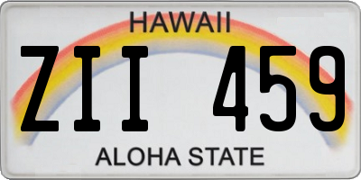 HI license plate ZII459