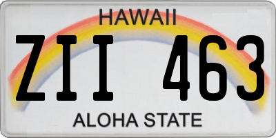 HI license plate ZII463
