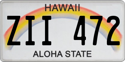 HI license plate ZII472
