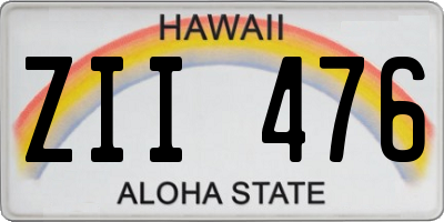 HI license plate ZII476