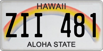 HI license plate ZII481