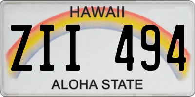 HI license plate ZII494