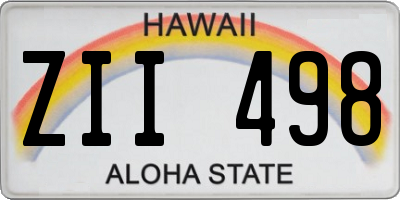 HI license plate ZII498