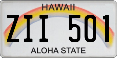 HI license plate ZII501