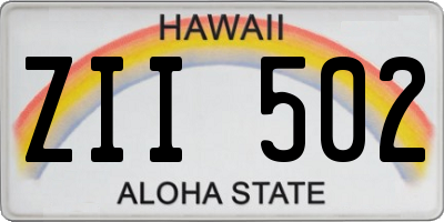 HI license plate ZII502