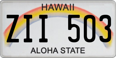 HI license plate ZII503